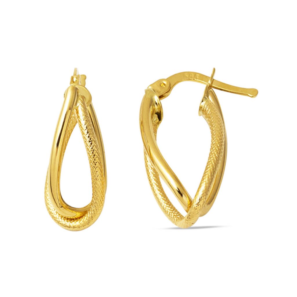 2,5 cm Çaplı 14 Carats Asimetrik Or Boucle d&rsquo;Oreille