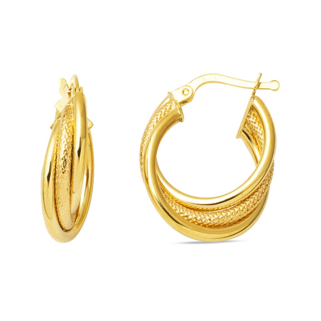 2 cm Çaplı 14 Karat Hoop Gold Earring