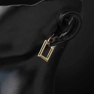 Kare Tasarım Altın Küpe - 14K - 1.8g - EZ Gold