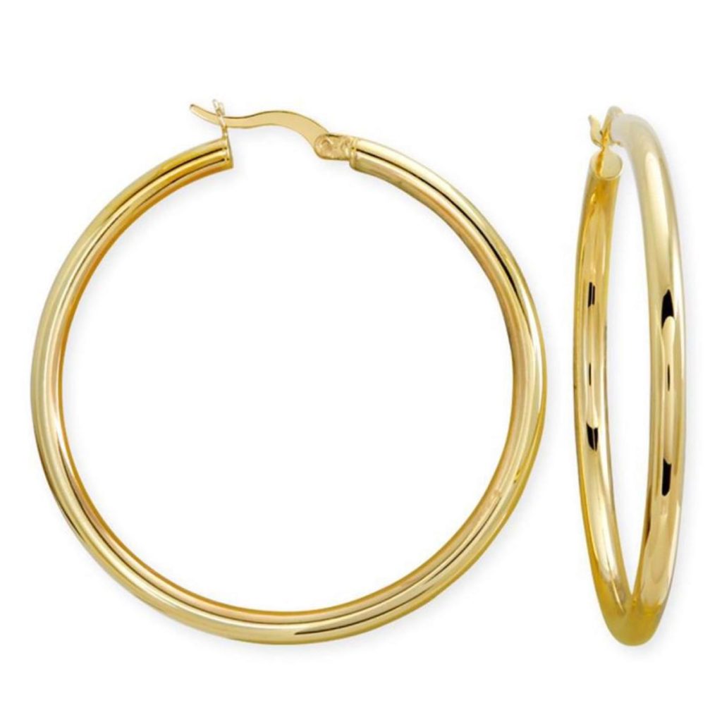 3 cm Çaplı Hoop Gold Earring