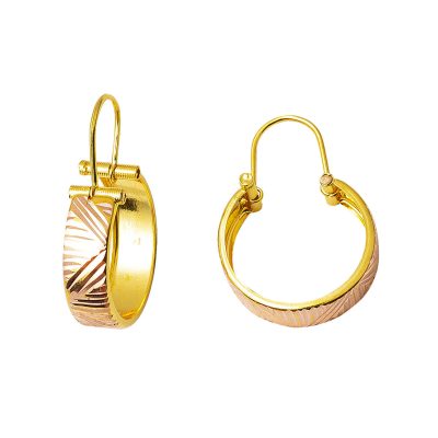 Halep 14 Carats sans Pierre Or Boucle d'Oreille