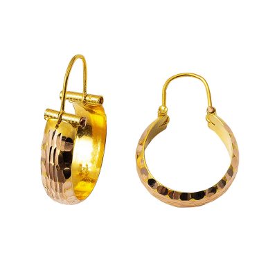 Halep 14 Karat Plain Gold Earring