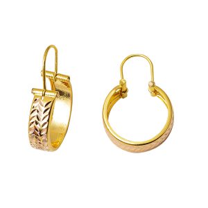 Halep 14 Carats sans Pierre Or Boucle d&rsquo;Oreille