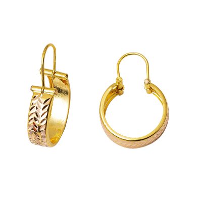 Halep 14 Karat Plain Gold Earring