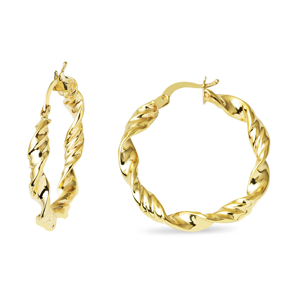 Twist 3,2 cm Çaplı Hoop Gold Earring