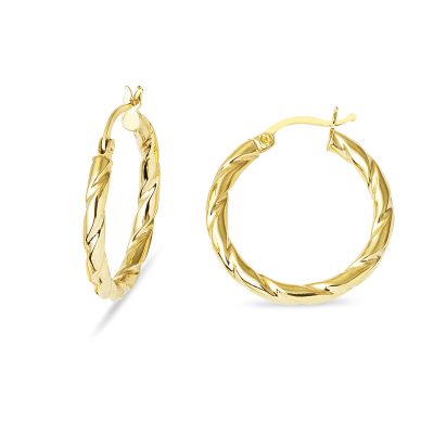 Twist Hoop 2,5 cm Çaplı Gold Earring