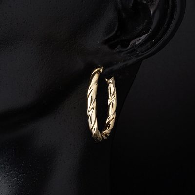 Twist Hoop 2,5 cm Çaplı Gold Earring - 14K - 2.54g - EZ Gold