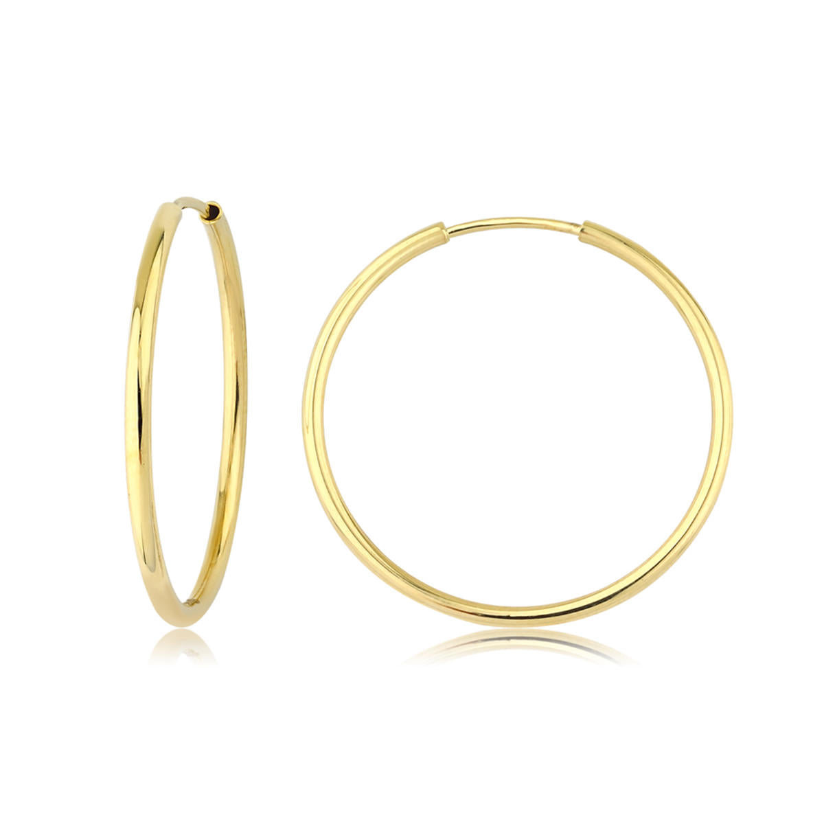 3 Cm Çaplı Classic Hoop Gold Earring
