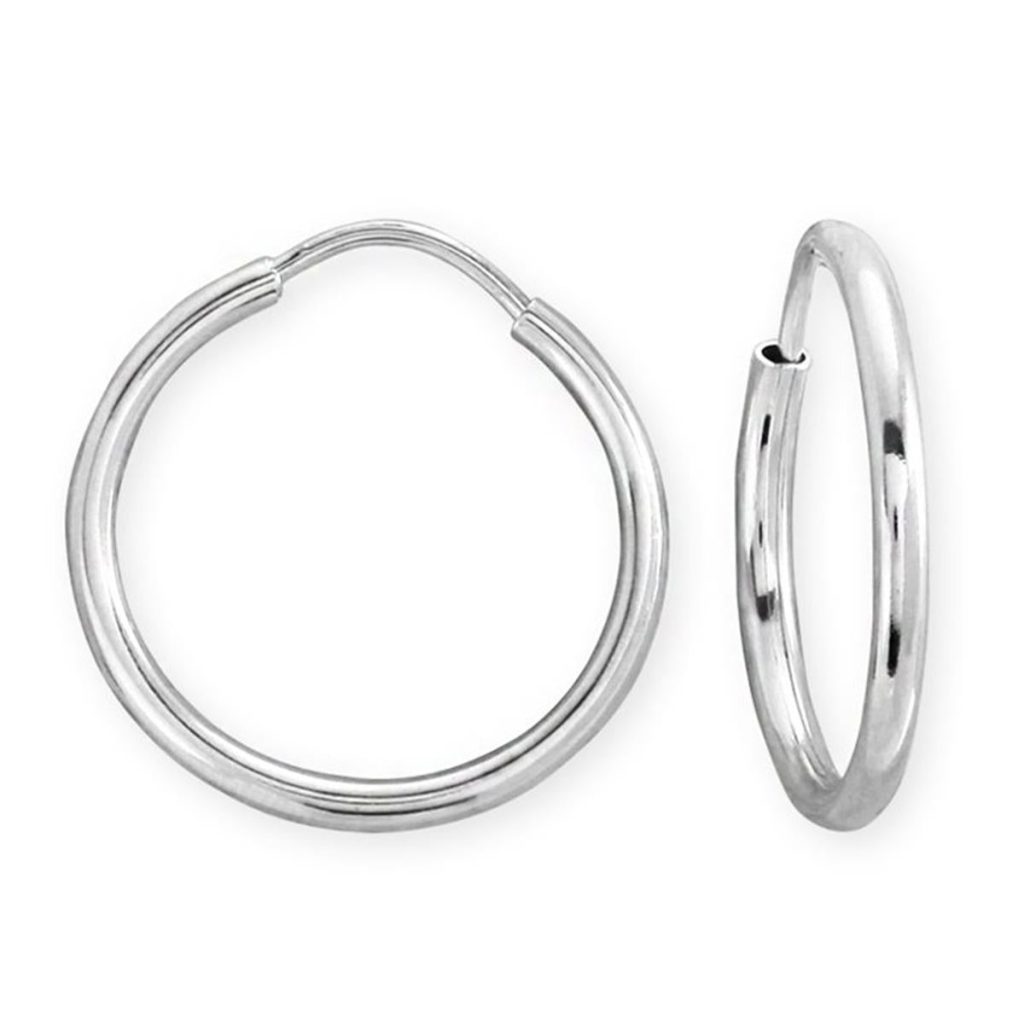 1,5 Cm Enli Blanc Or Creole Boucle d&rsquo;Oreille