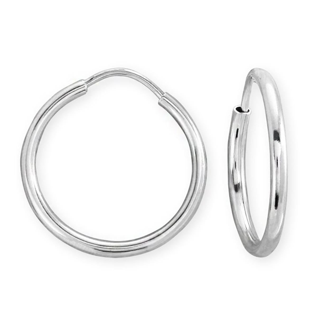 1,5 Cm Enli White Gold Hoop Earring