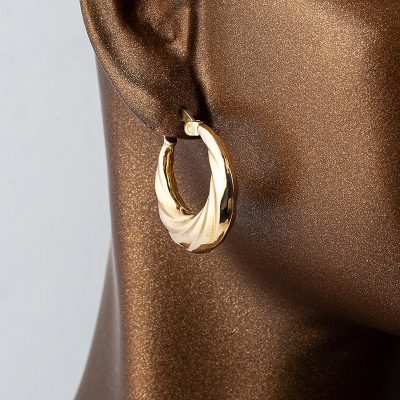Taşsız 14 Ayar Altın Halka Küpe - 14K - 2.56g - EZ Gold