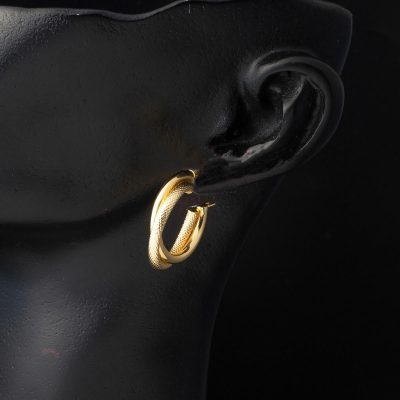 Balık Sırtı İtalyan 14 Ayar Altın Halka Küpe - 14K - 1.79g - EZ Gold