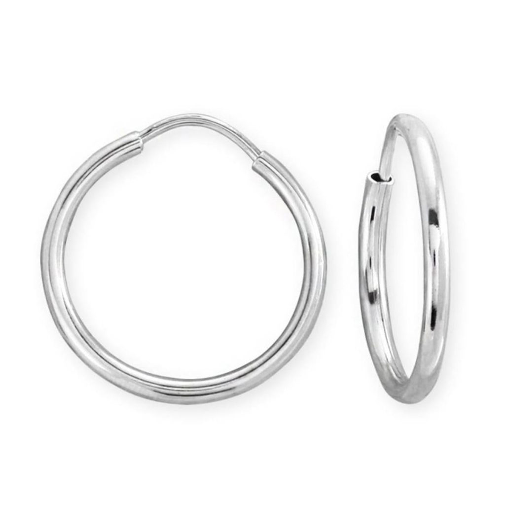 2 Cm Enli White Gold Hoop Earring