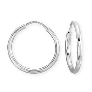 2 Cm Enli White Gold Hoop Earring
