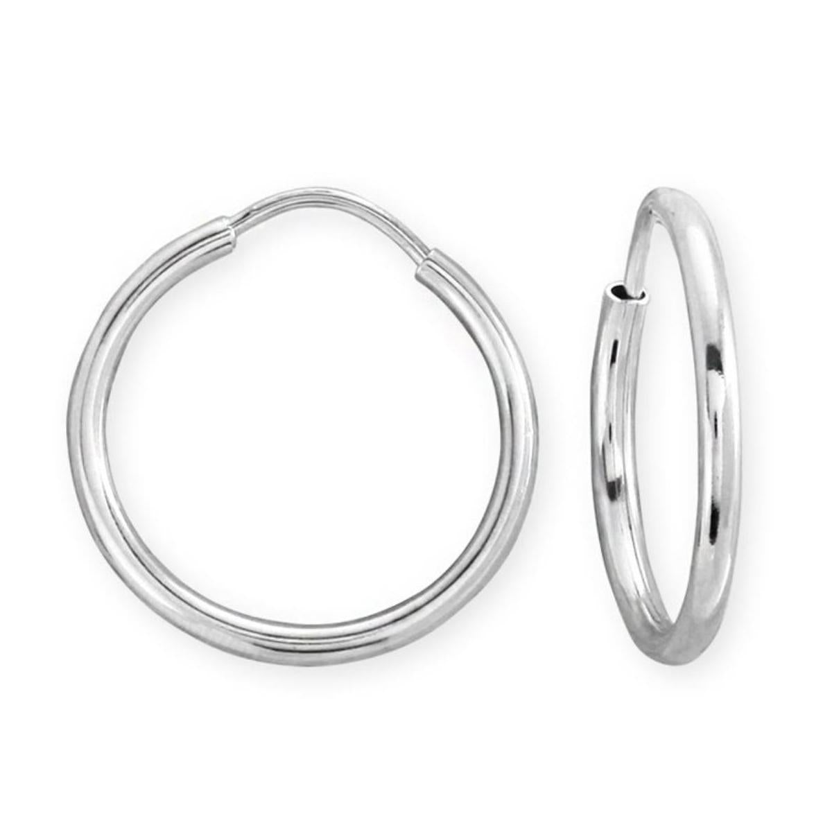 2 Cm Enli White Gold Hoop Earring