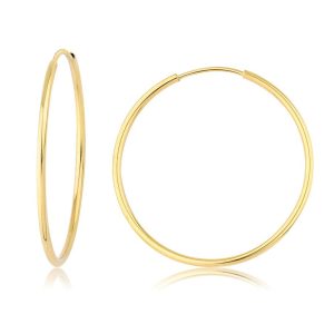 4,5 Cm. Enli Classic Gold Hoop Earring