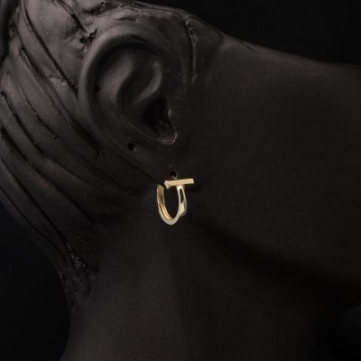 Te Model Altın Halka Küpe - 14K - 1.82g - EZ Gold