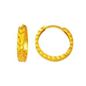 14 Karat Başak Hoop Earring Large Boy