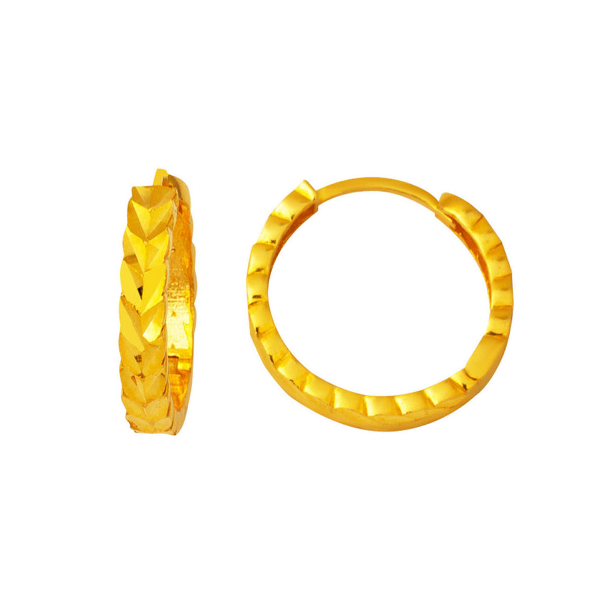 14 Karat Başak Hoop Earring Large Boy