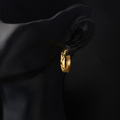 14K Başak Hoop Earring Büyük Boy - 14K - 3.27g - EZ Gold