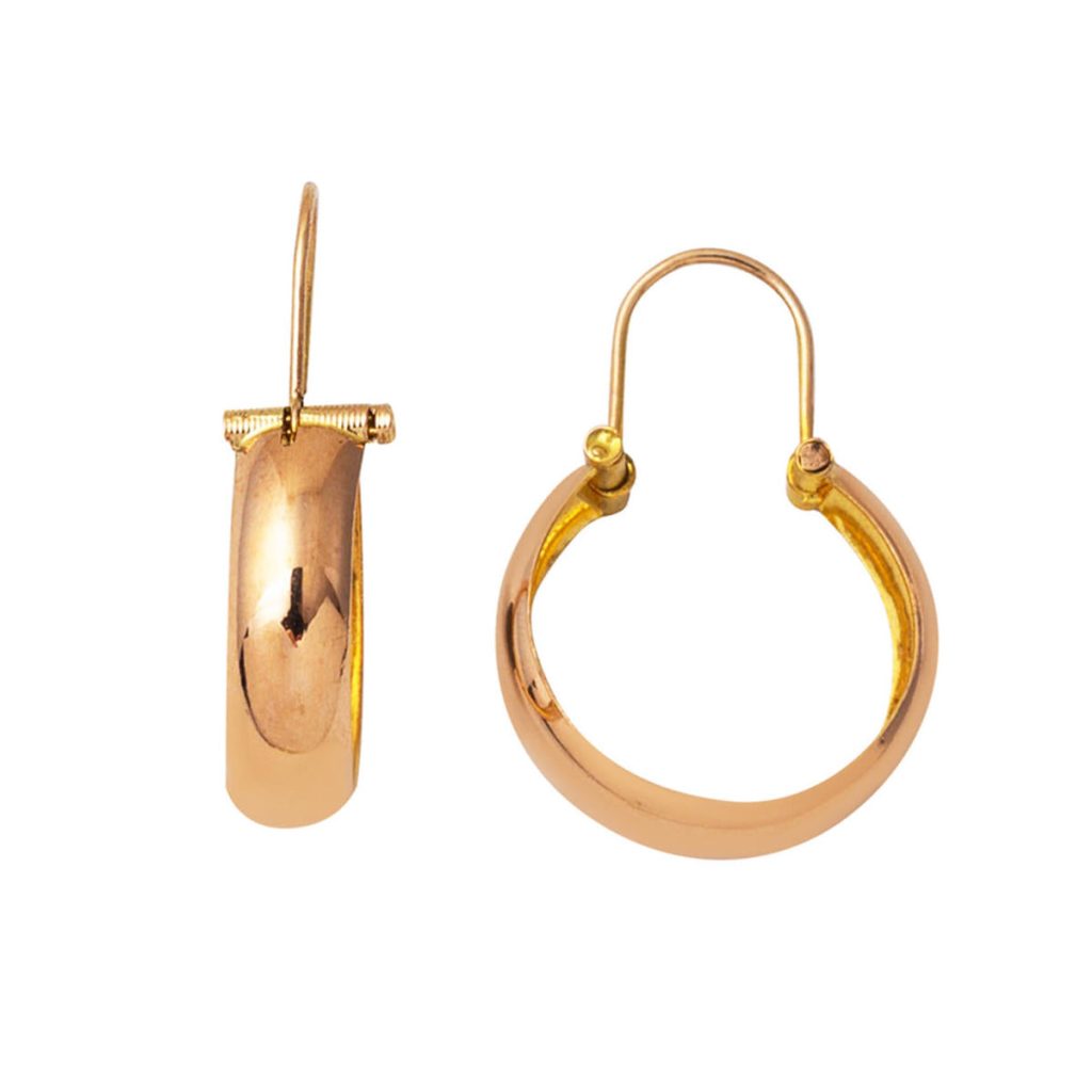 14 Carats Classique Ovale Halep Or Boucle d&rsquo;Oreille