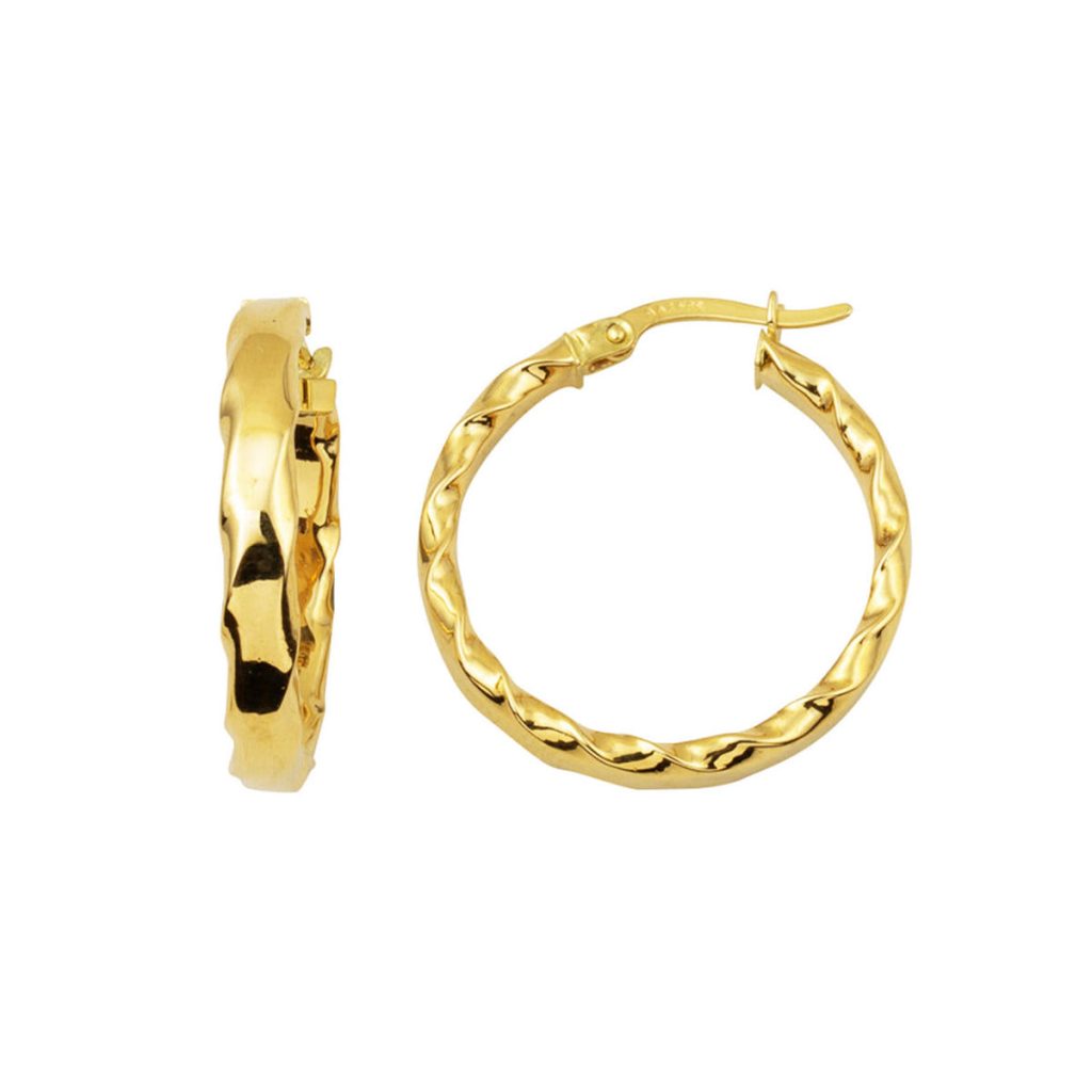 Twistedlı 14 Karat Gold Hoop Earring 3cm.