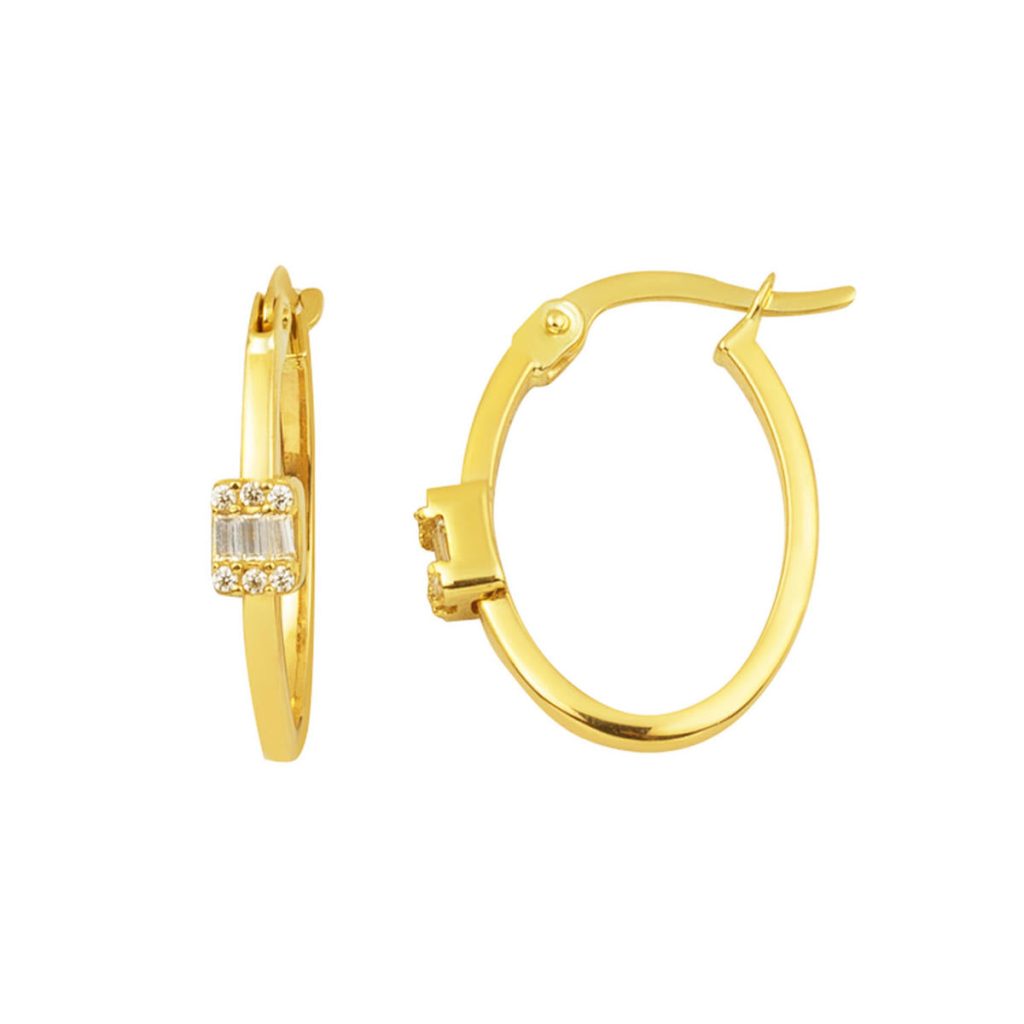 Baguetteli Women's Hoop Earring 14 Karat
