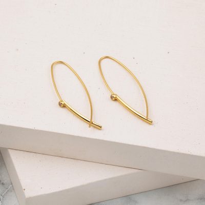 İtalyan Model Telli 14 Ayar Altın Küpe - 14K - 1.31g - EZ Gold
