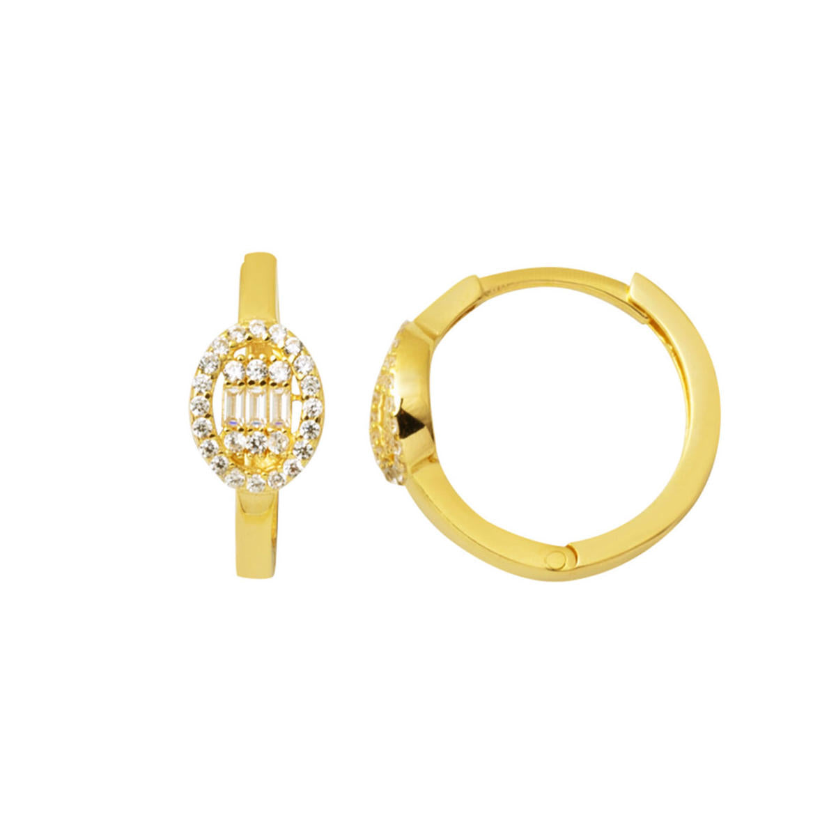 Baguette Model Jaune Or Creole Boucle d'Oreille