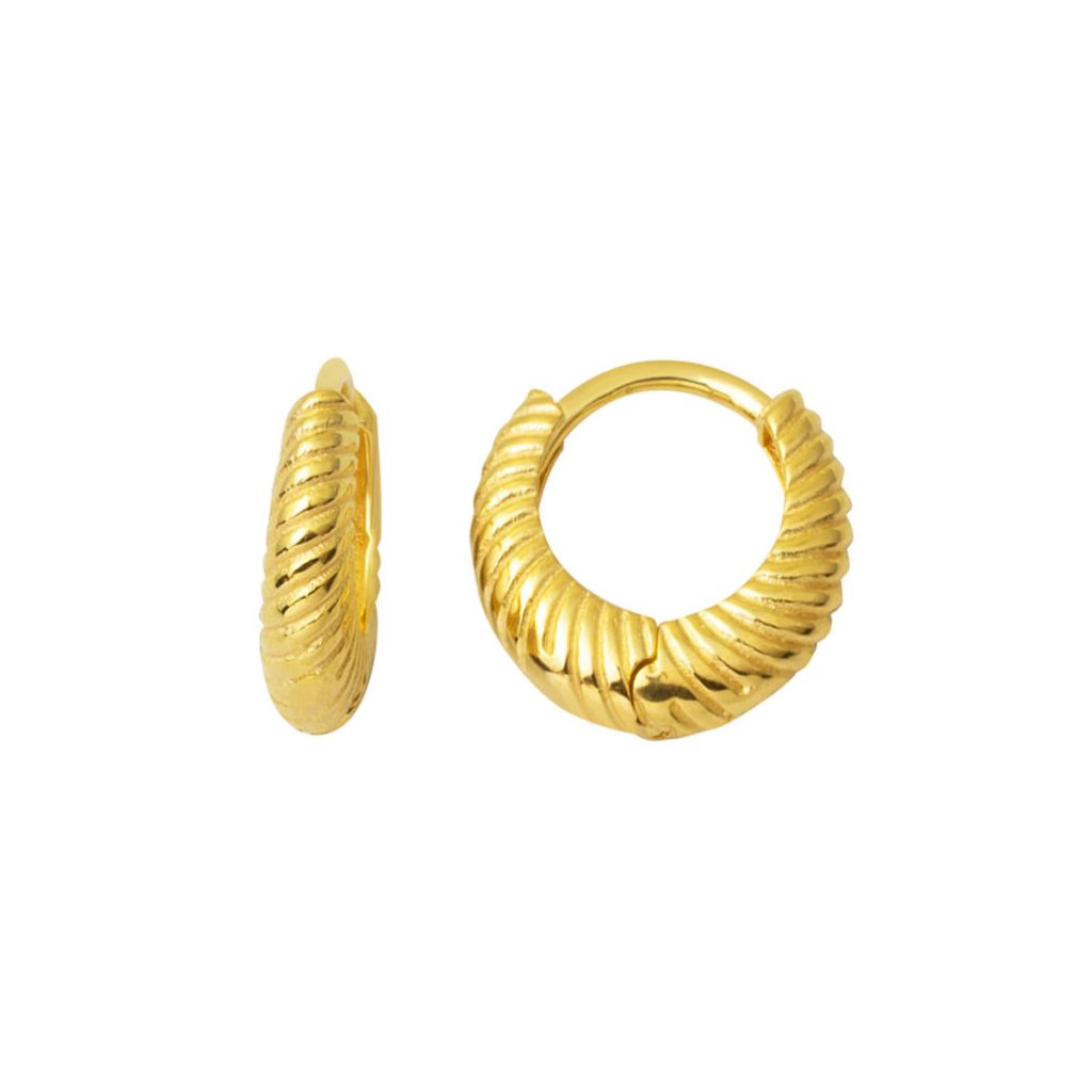 Torsadé Jaune Or Femme Creole Boucle d&rsquo;Oreille