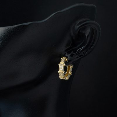 Safir Işıltısı Halka 14 Ayar Altın Küpe - 14K - 4.33g - EZ Gold