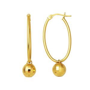 Top Pendante Elips Creole Boucle d&rsquo;Oreille 14 Carats