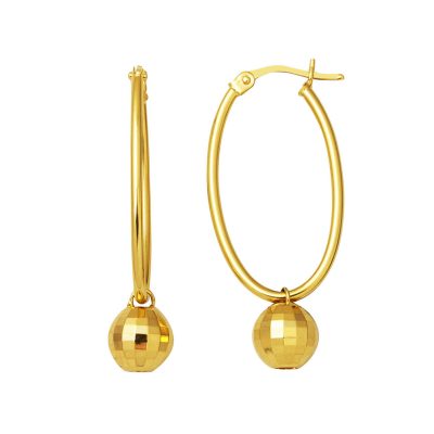 Top Pendante Elips Creole Boucle d'Oreille 14 Carats