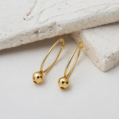 Top Sallantılı Elips Halka Küpe 14 Ayar - 14K - 2.55g - EZ Gold