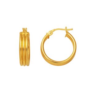 Borulu 14 Carats Italien Or Creole Boucle d&rsquo;Oreille