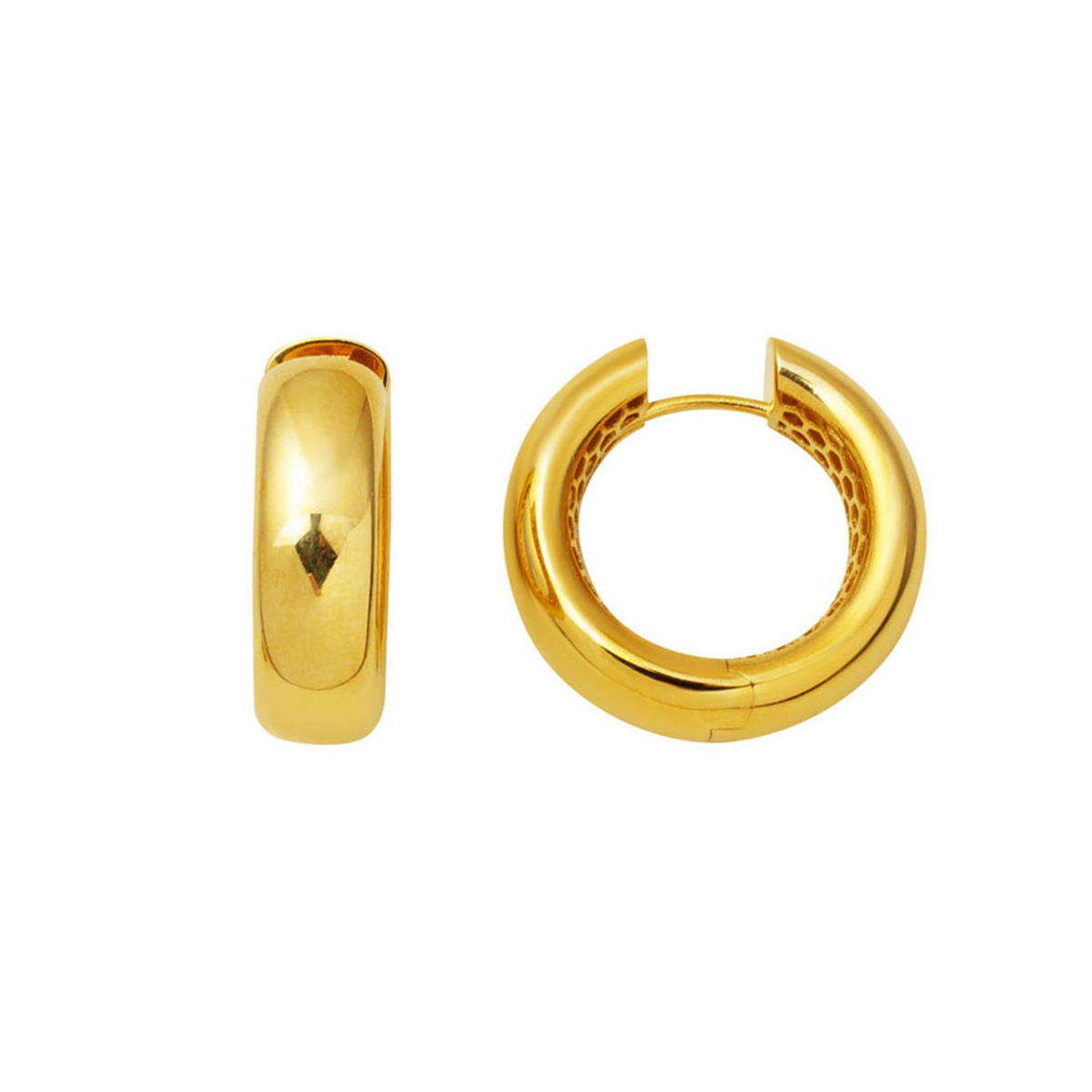 2 cm. Çaplı Épais Or Creole Boucle d'Oreille 14 Carats