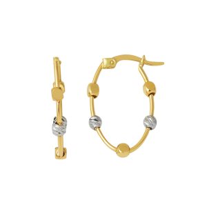 Modern Design 14 Karat Gold Hoop Earring