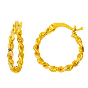 14 Carats Torsadé Creole Or Boucle d&rsquo;Oreille Orta Boy