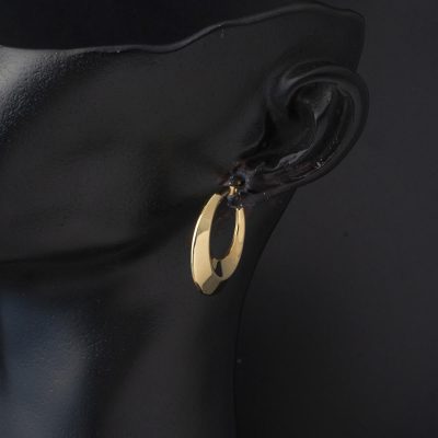 14 Ayar 2,5 cm. Çaplı Hilal Halka Küpe Altın - 14K - 3.17g - EZ Gold