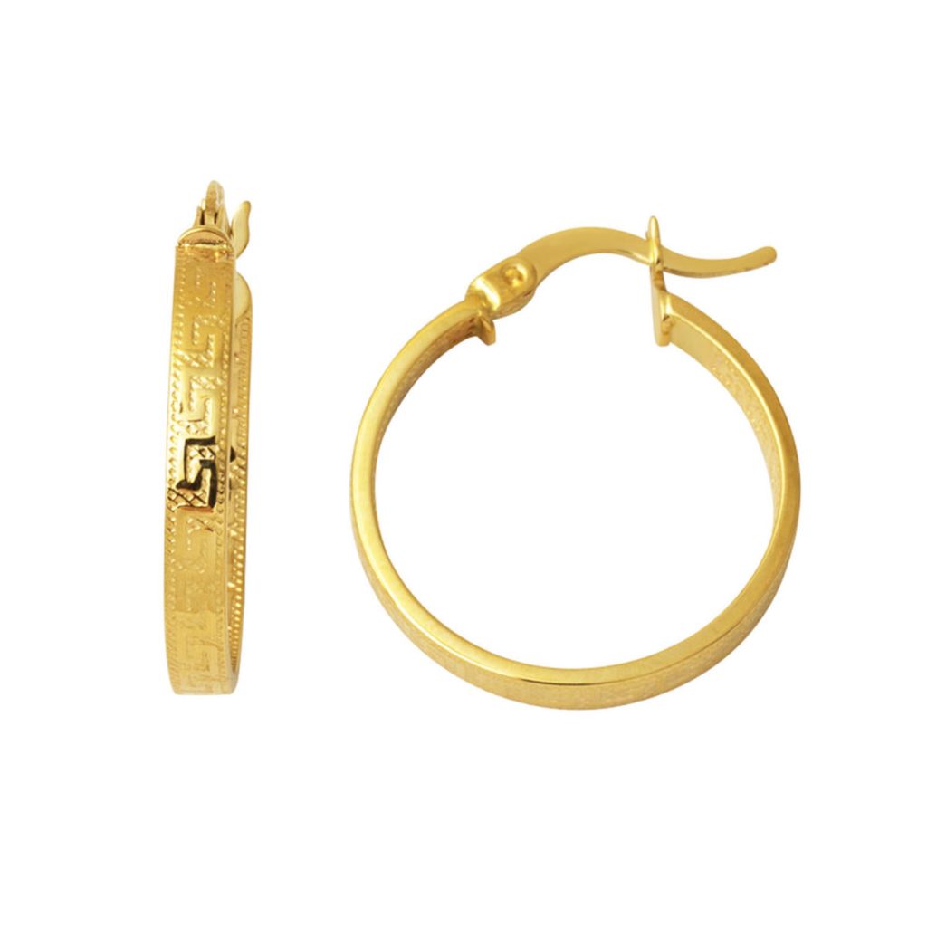 14 Carats 2,5 cm. Çaplı Versage Creole Boucle d&rsquo;Oreille Or