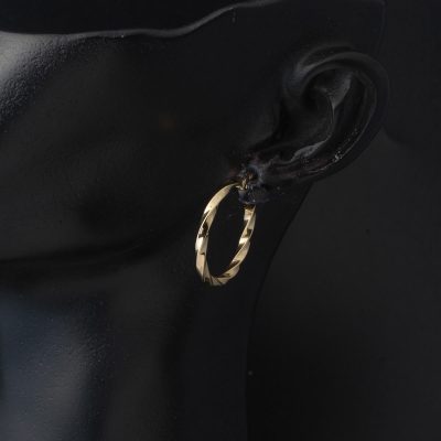 14 Ayar 2,5 cm. Çaplı Burgu Küpe Altın - 14K - 1.83g - EZ Gold