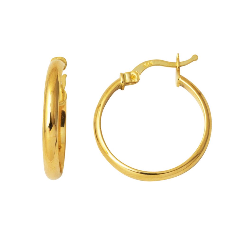14 Karat 2,5 cm. Çaplı Classic Hoop Earring