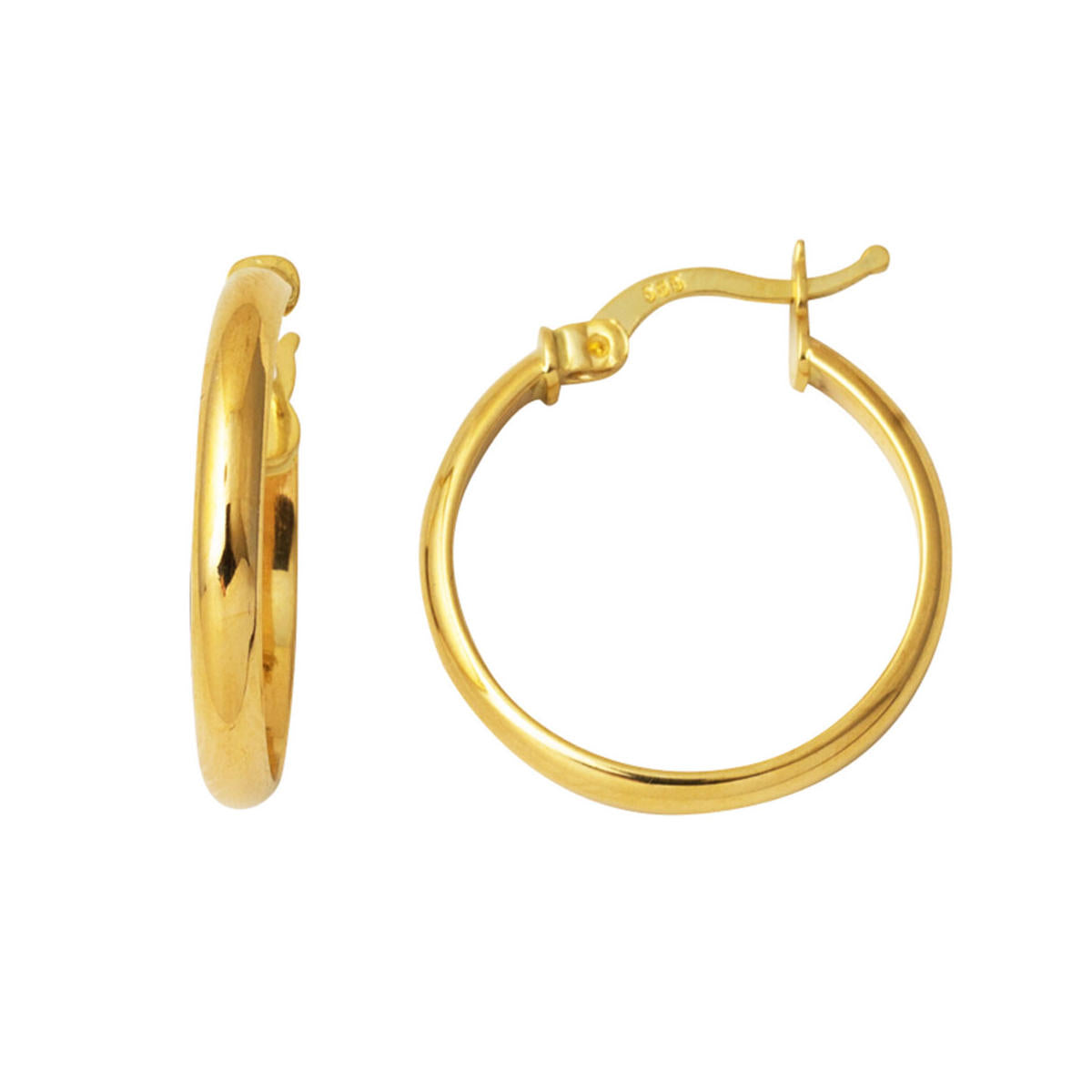 14 Carats 2,5 cm. Çaplı Classique Creole Boucle d'Oreille
