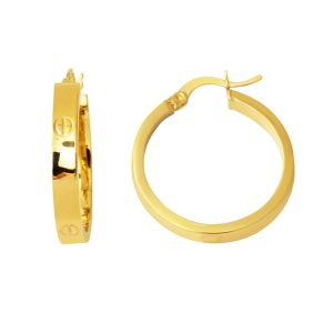 Kartiyer 14 Karat Gold 3 cm. Çaplı Hoop Earring