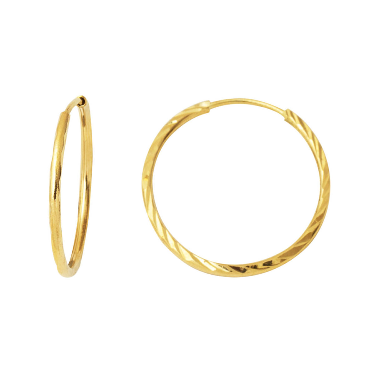 Desen Or Creole Boucle d'Oreille 14 Carats 2,5 cm. Çaplı