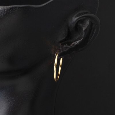 Desenli Altın Halka Küpe 14 Ayar 2,5 cm. Çaplı - 14K - 1.54g - EZ Gold