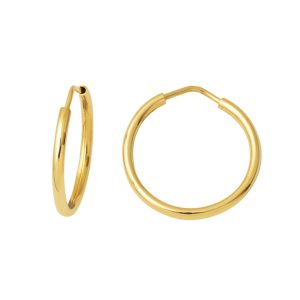 Or Creole Boucle d&rsquo;Oreille 14 Carats 1,5 cm. Çaplı