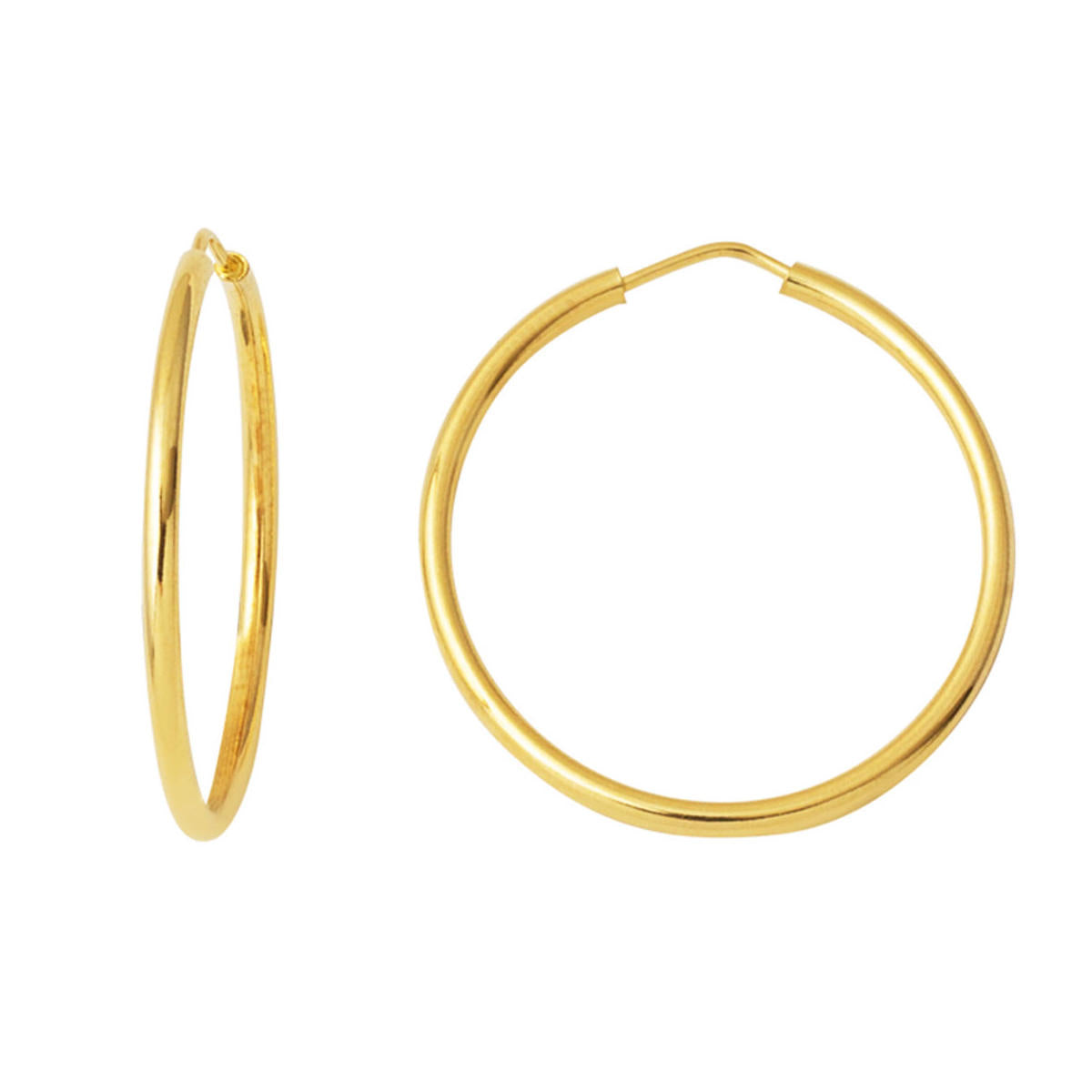 Or Creole Boucle d'Oreille 14 Carats 2,5 cm. Çaplı