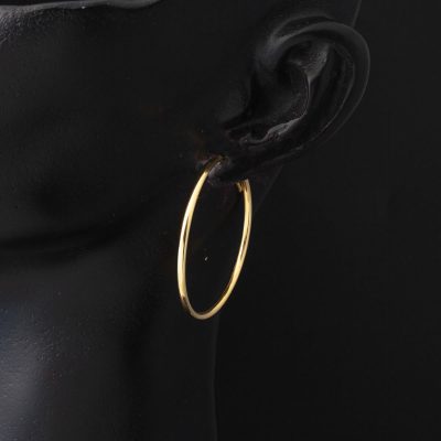 Altın Halka Küpe 14 Ayar 3,5 cm. Çaplı - 14K - 1.73g - EZ Gold