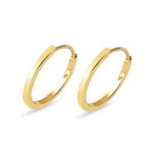 14 Karat 1,8 cm. Çaplı Düz Hoop Gold Earring